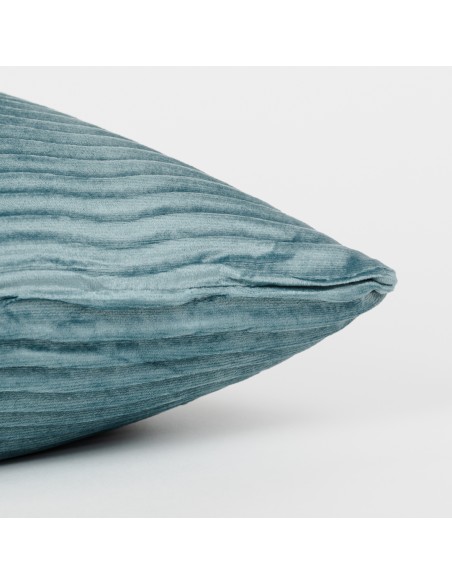 Cojín cuadrante New Ondas terciopelo liso 50x50 - funda + relleno