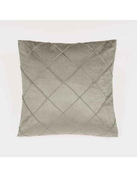 Cojín cuadrante New Rombo terciopelo liso 50x50 - funda + relleno