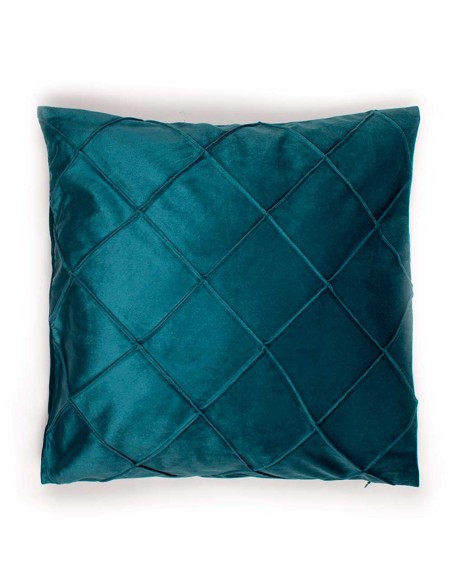 Cojín cuadrante New Rombo terciopelo liso 50x50 - funda + relleno