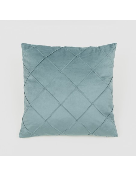 Cojín cuadrante New Rombo terciopelo liso 50x50 - funda + relleno