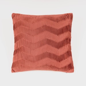 Cojín cuadrante New Traza terciopelo liso 50x50 - funda + relleno