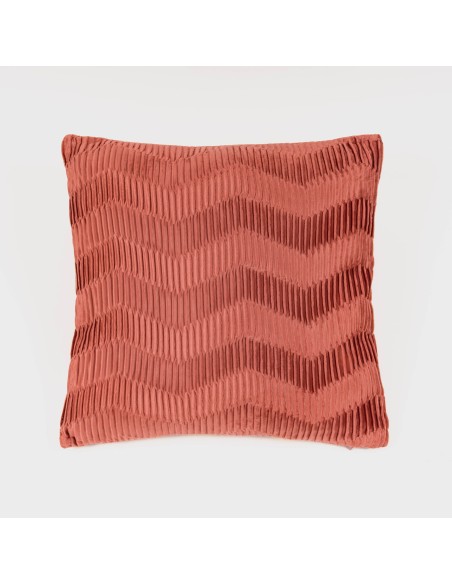 Cojín cuadrante New Traza terciopelo liso 50x50 - funda + relleno