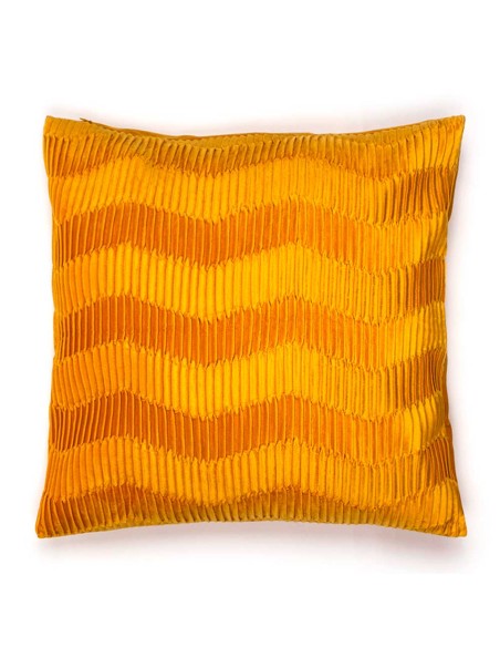 Cojín cuadrante New Traza terciopelo liso 50x50 - funda + relleno