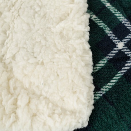 Manta sherpa Cuadro Ruz azul marino