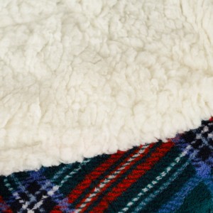 Manta sherpa Cuadro Bimba verde menta 2