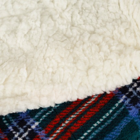 Manta sherpa Cuadro Bimba verde menta