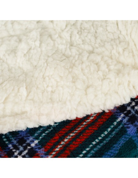 Manta sherpa Cuadro Bimba verde menta