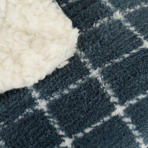 Manta sherpa Cuadro Pruden azul azafata 2