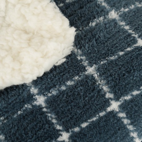 Manta sherpa Cuadro Pruden azul azafata