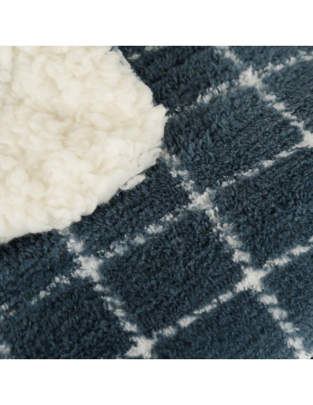 Manta sherpa Cuadro Pruden azul azafata