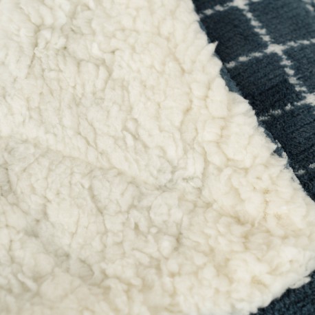 Manta sherpa Cuadro Pruden azul azafata