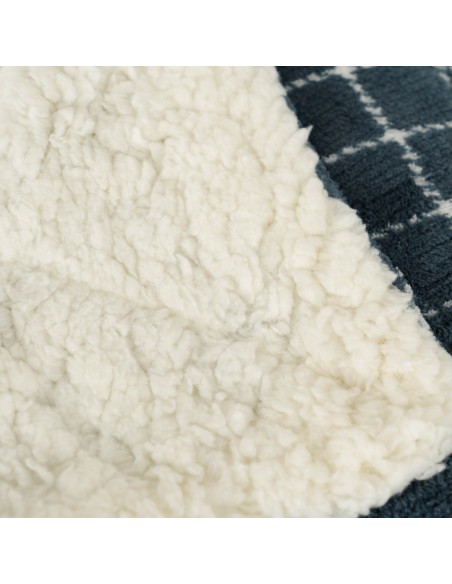 Manta sherpa Cuadro Pruden azul azafata