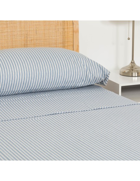 Juego de sábanas franela Raya Ferdinand azul