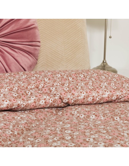 Edredón estampado Dorotea rosa