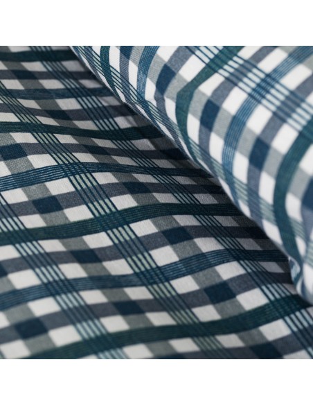 Funda nórdica algodón Cuadro Joshua verde