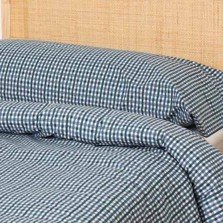 Funda nórdica algodón Cuadro Joshua verde