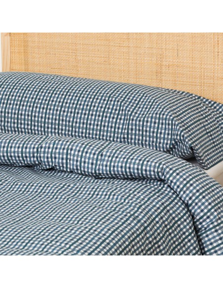 Funda nórdica algodón Cuadro Joshua verde