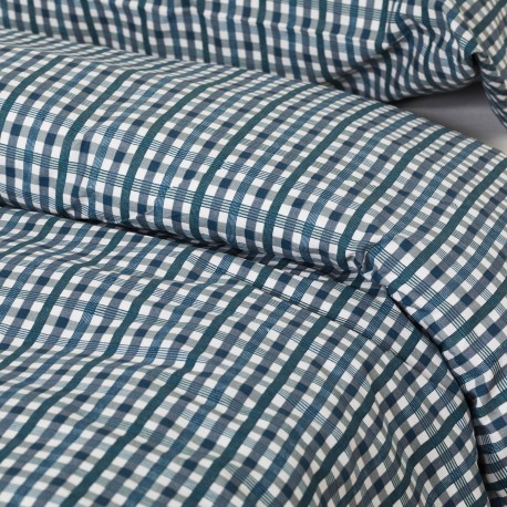 Funda nórdica algodón Cuadro Joshua verde