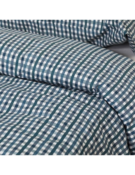 Funda nórdica algodón Cuadro Joshua verde