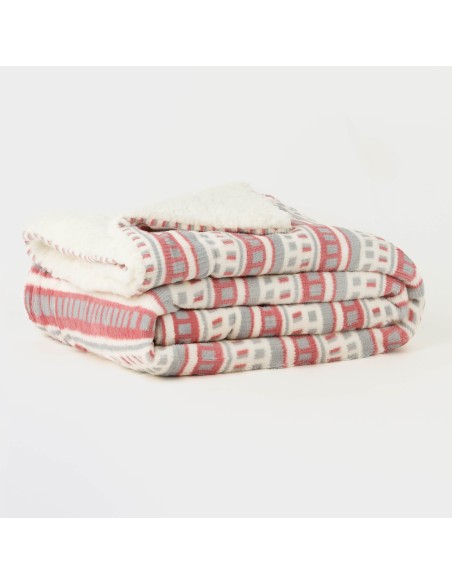 Manta sherpa Giulia malva rosa