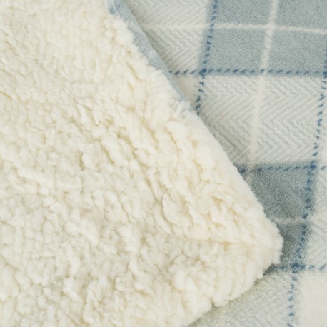 Manta sherpa Cuadro Guima indigo