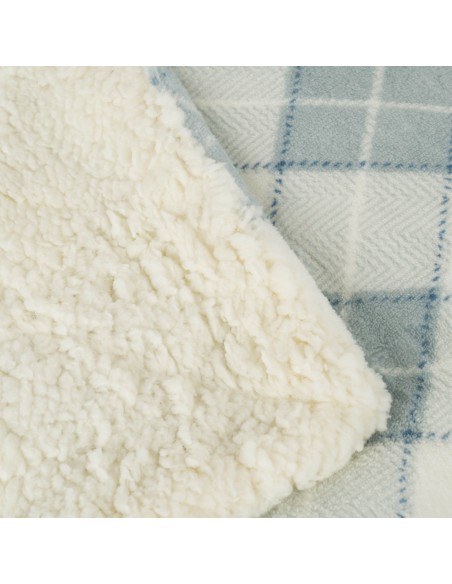 Manta sherpa Cuadro Guima indigo