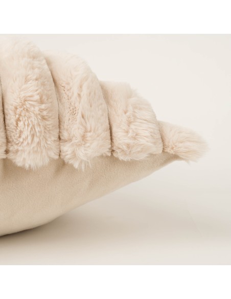 Cojín cuadrante efecto pelo Raya liso 50x50 - funda + rellleno