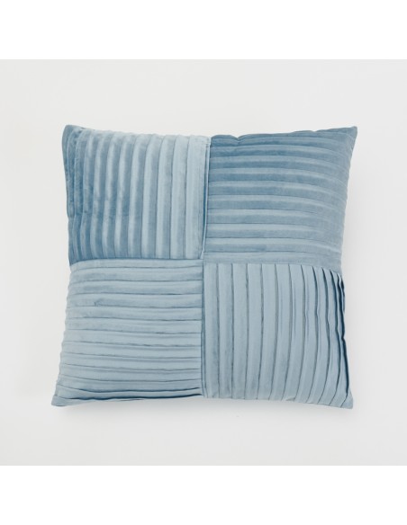 Cojín cuadrante New Cuadros terciopelo liso 50x50 - funda + relleno