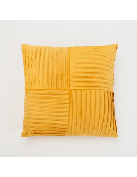 Cojín cuadrante New Cuadros terciopelo liso 50x50 - funda + relleno