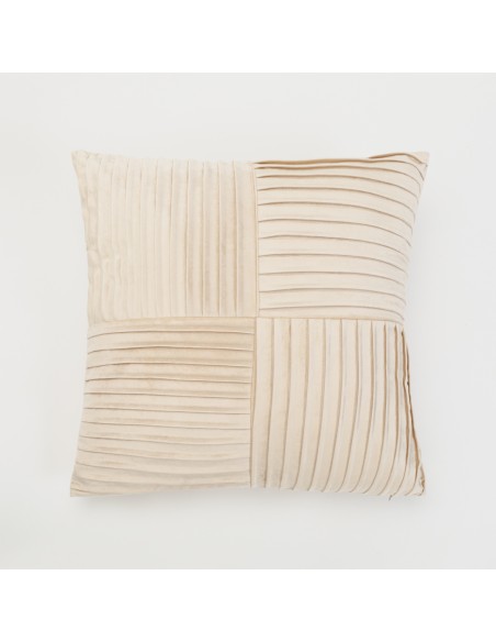 Cojín cuadrante New Cuadros terciopelo liso 50x50 - funda + relleno