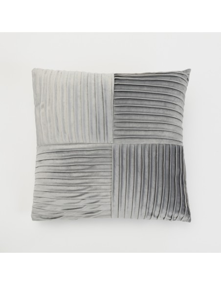 Cojín cuadrante New Cuadros terciopelo liso 50x50 - funda + relleno