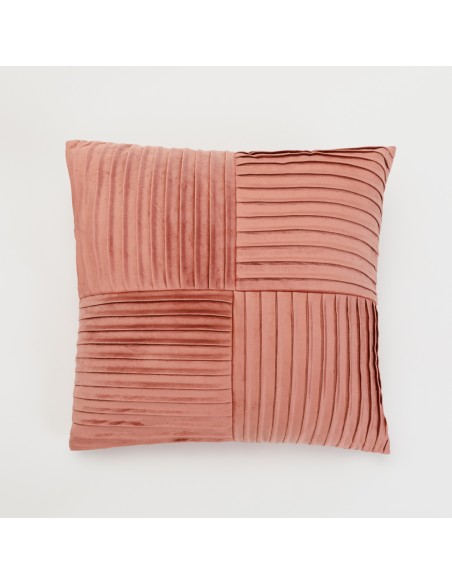 Cojín cuadrante New Cuadros terciopelo liso 50x50 - funda + relleno