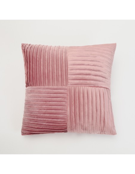 Cojín cuadrante New Cuadros terciopelo liso 50x50 - funda + relleno