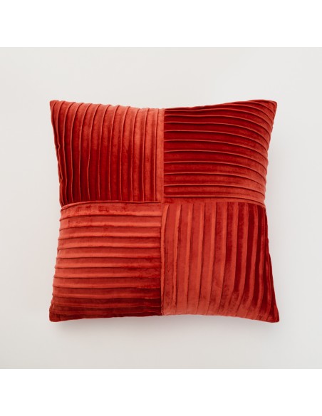 Cojín cuadrante New Cuadros terciopelo liso 50x50 - funda + relleno