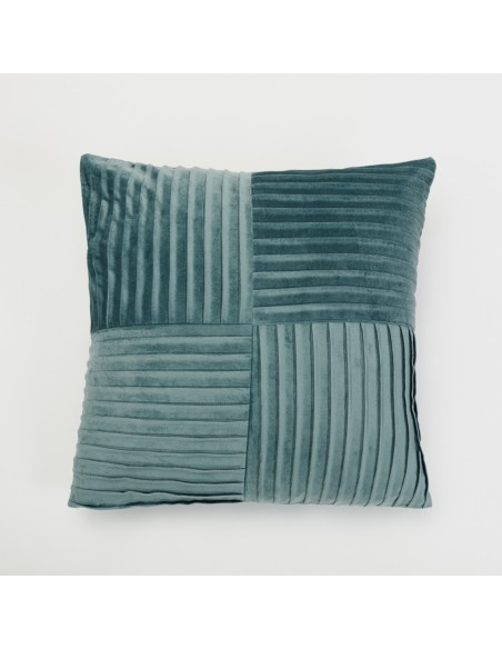 Cojín cuadrante New Cuadros terciopelo liso 50x50 - funda + relleno