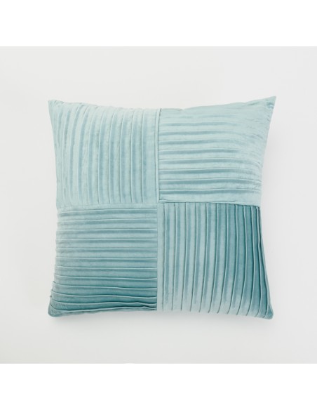 Cojín cuadrante New Cuadros terciopelo liso 50x50 - funda + relleno