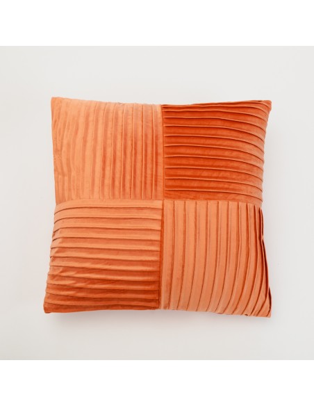 Cojín cuadrante New Cuadros terciopelo liso 50x50 - funda + relleno