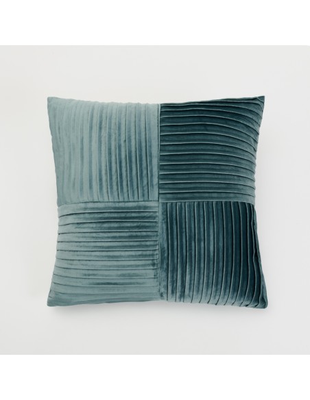 Cojín cuadrante New Cuadros terciopelo liso 50x50 - funda + relleno