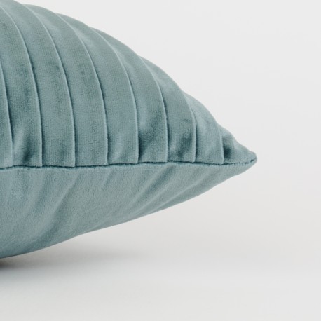 Cojín cuadrante New Cuadros terciopelo liso 50x50 - funda + relleno