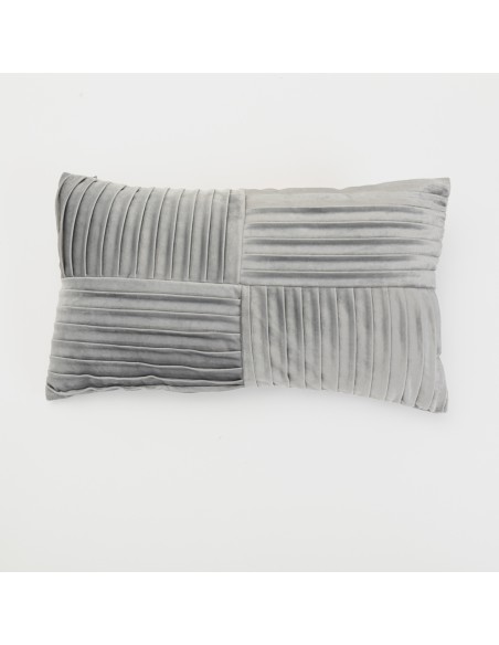 Cojín rectangular 30x50 New Cuadros terciopelo liso - funda + relleno