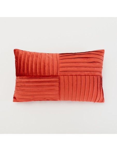 Cojín rectangular 30x50 New Cuadros terciopelo liso - funda + relleno