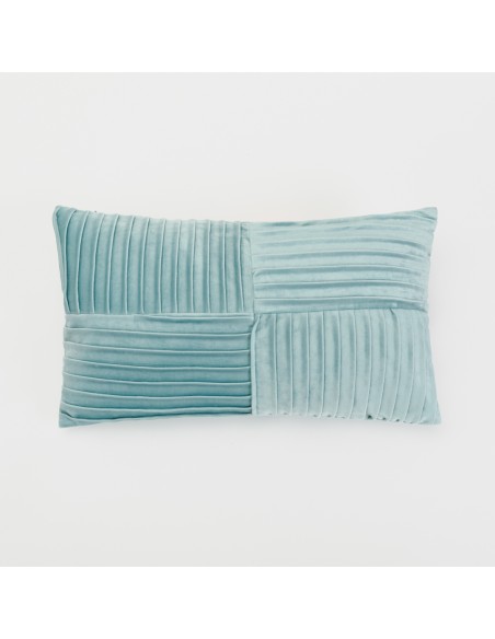 Cojín rectangular 30x50 New Cuadros terciopelo liso - funda + relleno