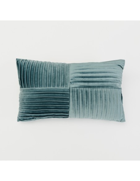 Cojín rectangular 30x50 New Cuadros terciopelo liso - funda + relleno