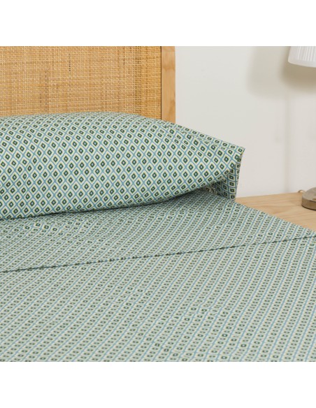 Juego de sábanas algodón Brunette azul