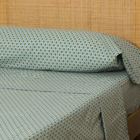 Juego de sábanas algodón Brunette azul