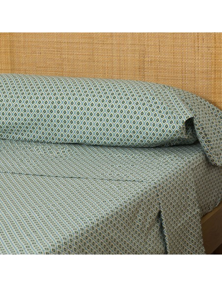 Juego de sábanas algodón Brunette azul