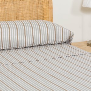 Juego de sábanas franela Raya Guti gris