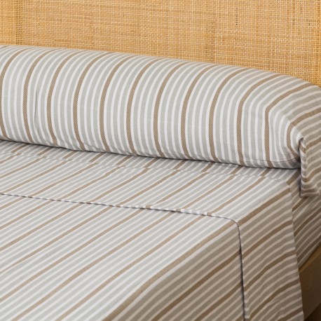 Juego de sábanas franela Raya Guti gris