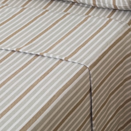 Juego de sábanas franela Raya Guti gris