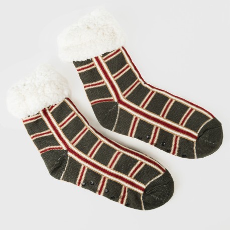 Calcetines hombre Cuadro Nelby verde caceria